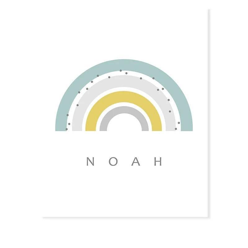 Affiche arc en ciel personnalisé - Mon alpaga