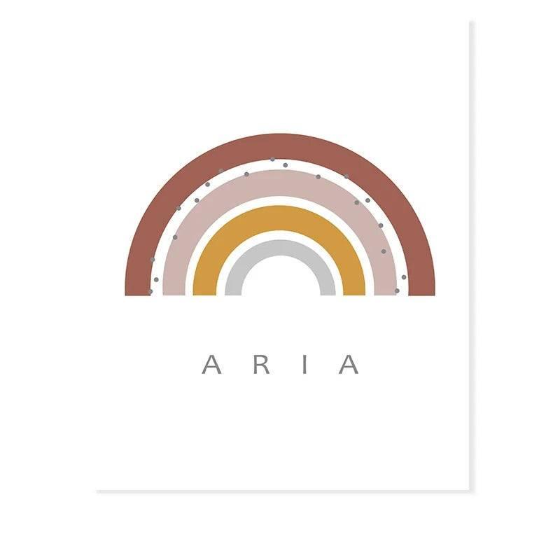 Affiche arc en ciel personnalisé - Mon alpaga