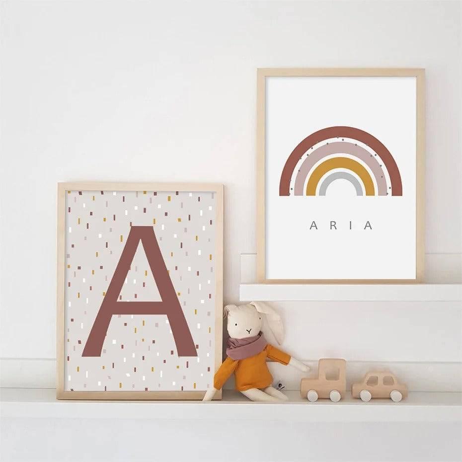 Affiche arc en ciel personnalisé - Mon alpaga