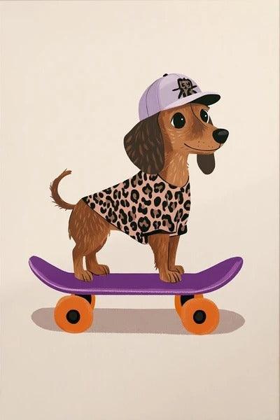 Affiches Animaux drôles Skateboard