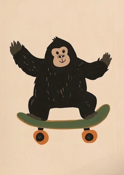 Affiches Animaux drôles Skateboard