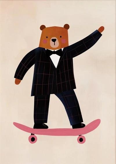 Affiches Animaux drôles Skateboard