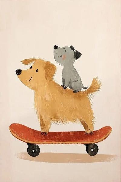 Affiches Animaux drôles Skateboard