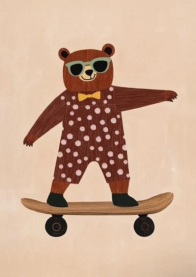 Affiches Animaux drôles Skateboard