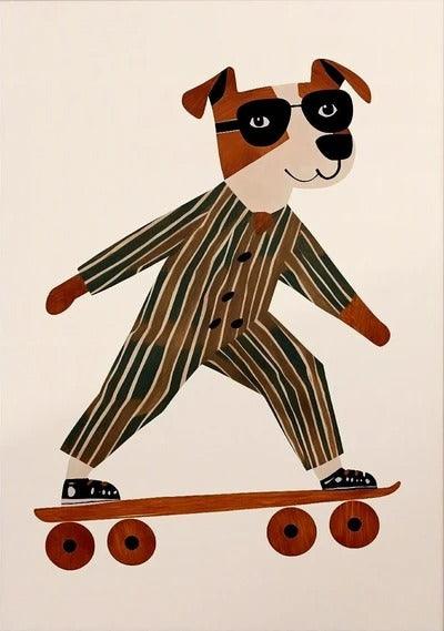 Affiches Animaux drôles Skateboard