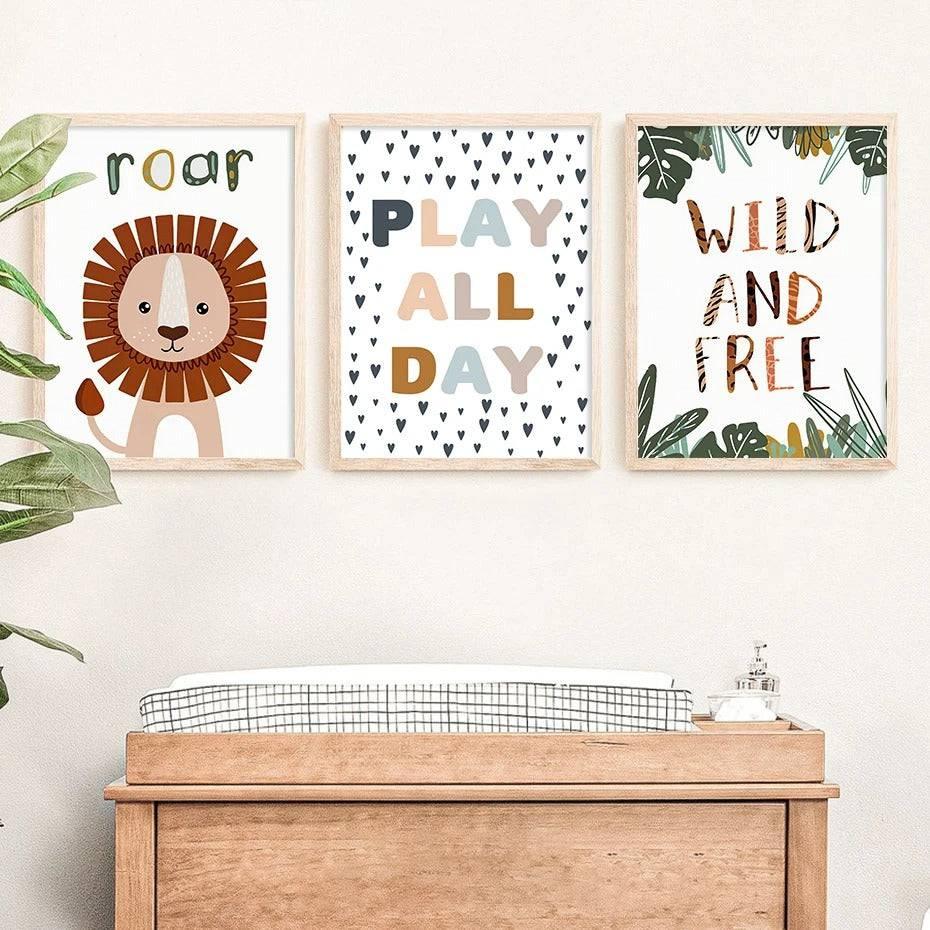 Affiche jungle "Be Wild and Free" - Mon alpaga