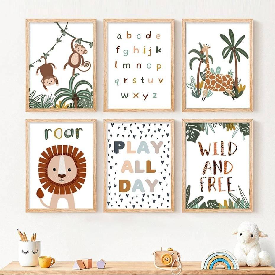Affiche jungle "Be Wild and Free" - Mon alpaga