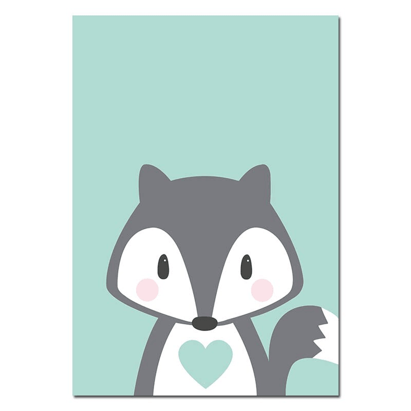 Affiche animaux bleu gris - Mon alpaga