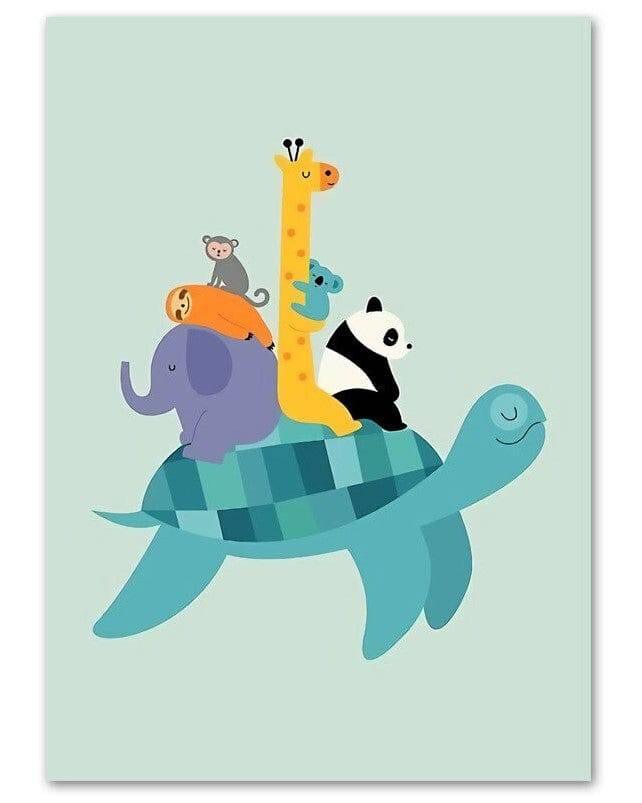 Affiche animaux colorés - Mon alpaga