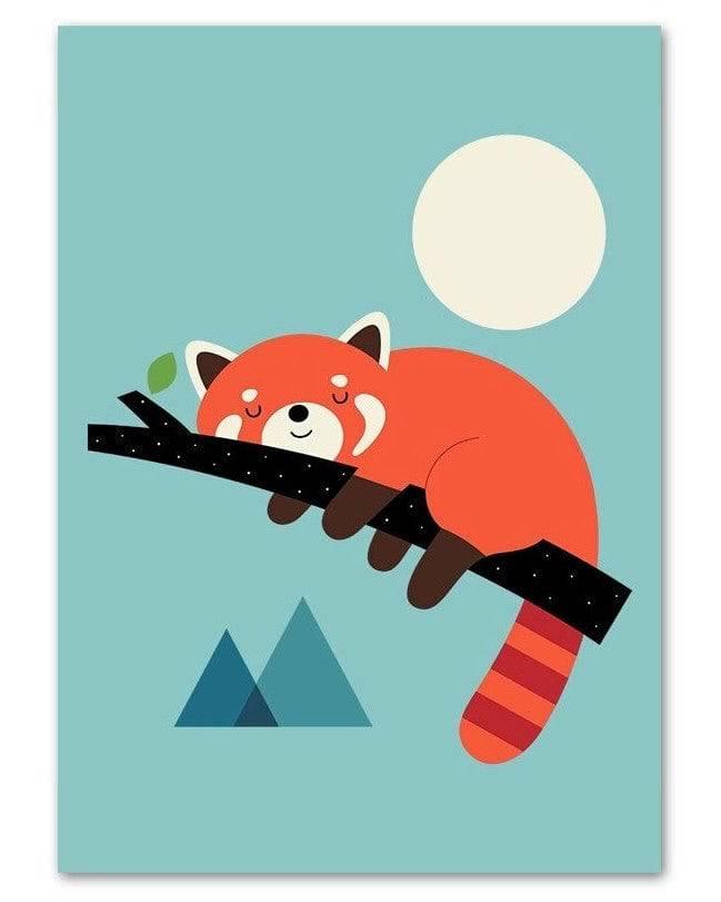 Affiche animaux colorés - Mon alpaga