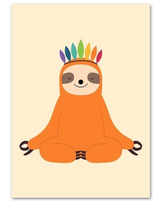 Affiche animaux colorés - Mon alpaga