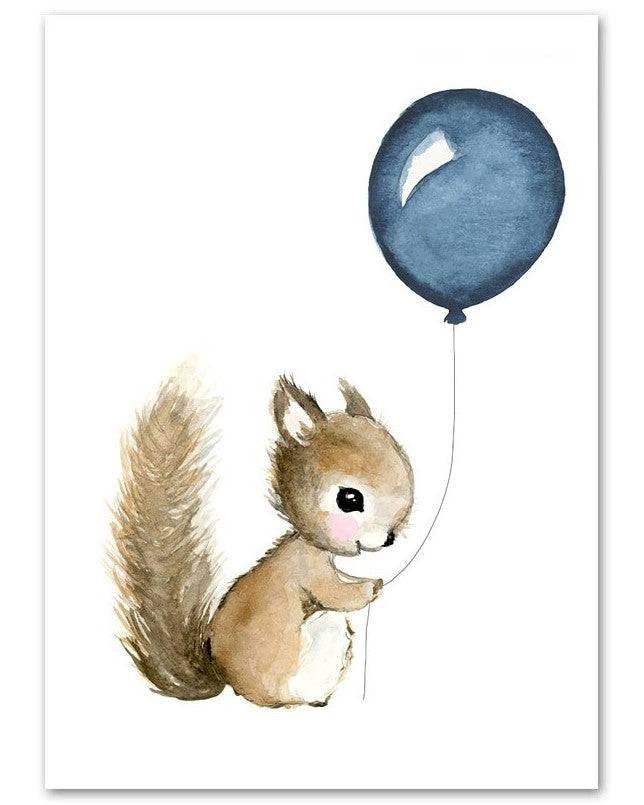Affiche animaux de la forêt ballon - Mon alpaga