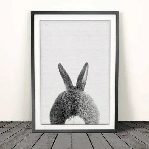 Affiche lapin en noir et blanc - Mon alpaga