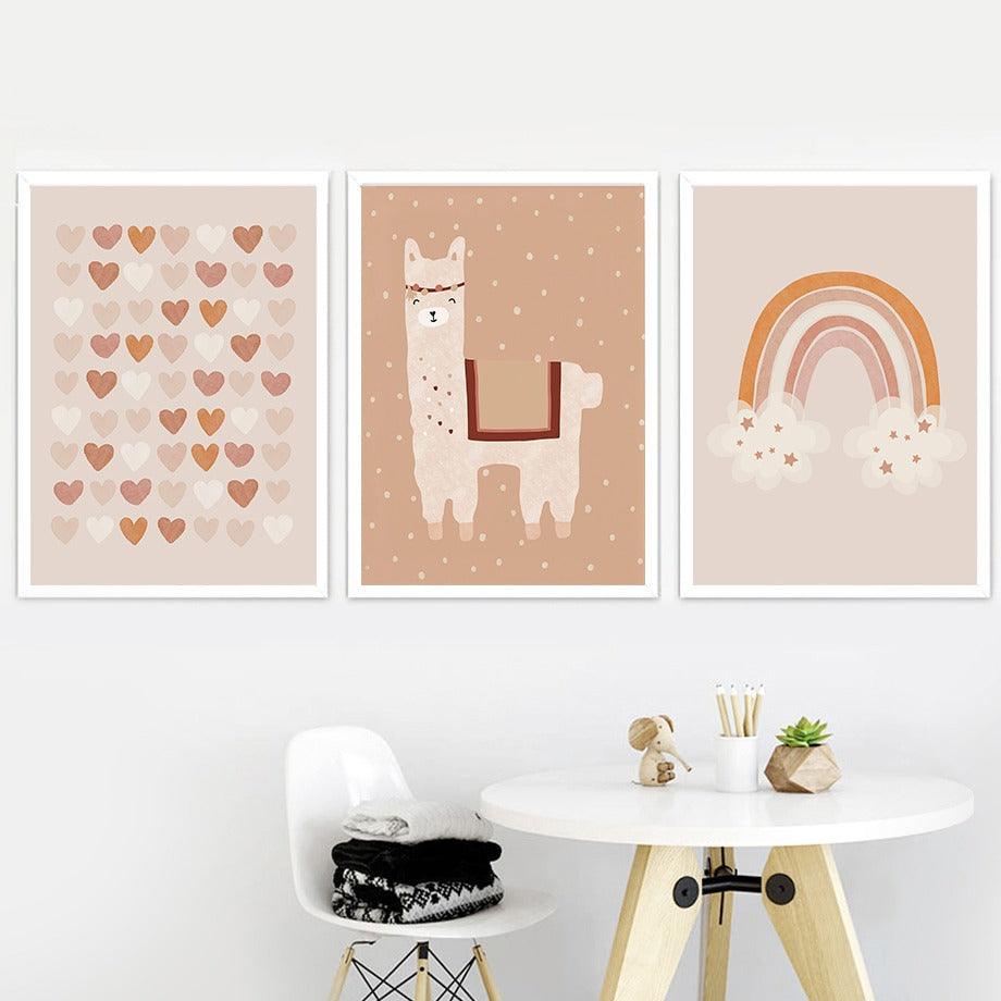 Affiche licorne, lama, lapin - Mon alpaga