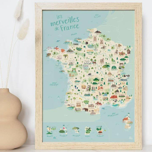 Affiche ludique merveilles de France - Mon alpaga