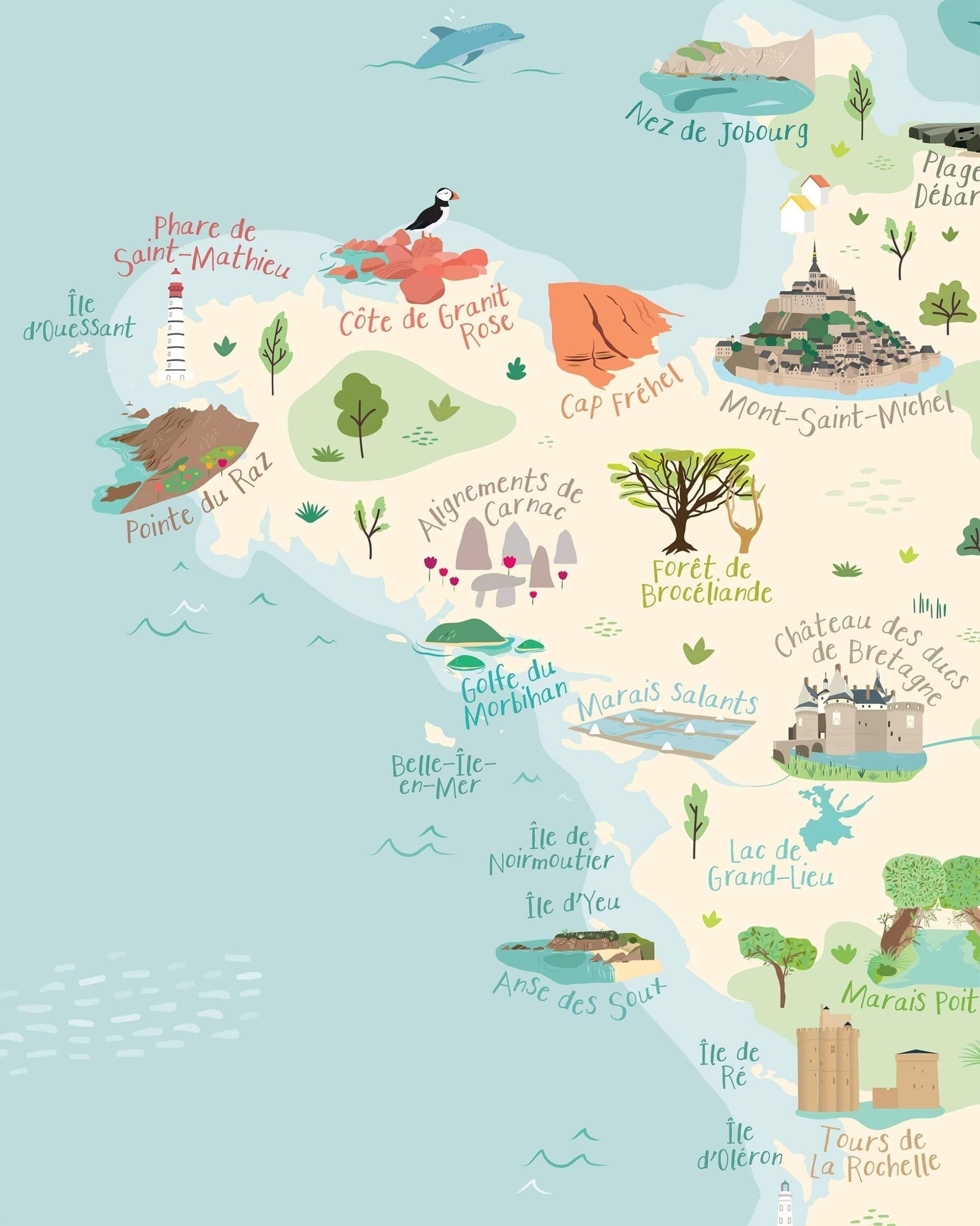 Affiche ludique merveilles de France - Mon alpaga