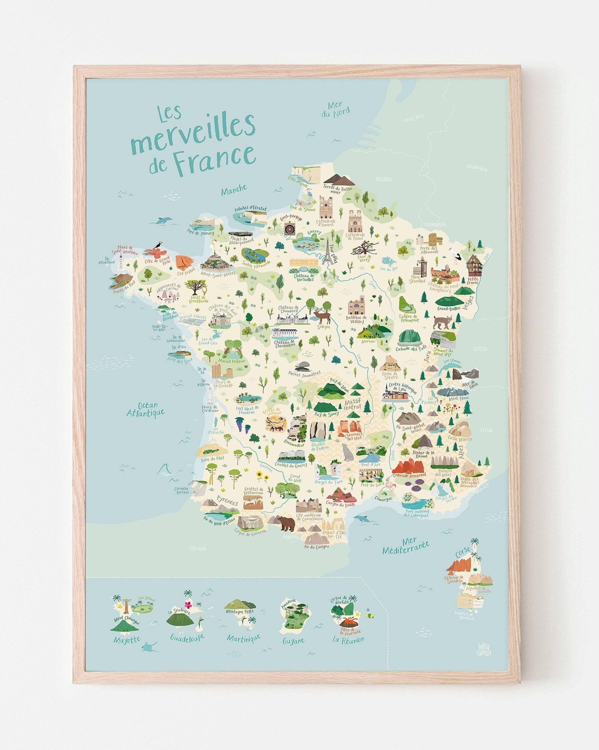 Affiche ludique merveilles de France - Mon alpaga