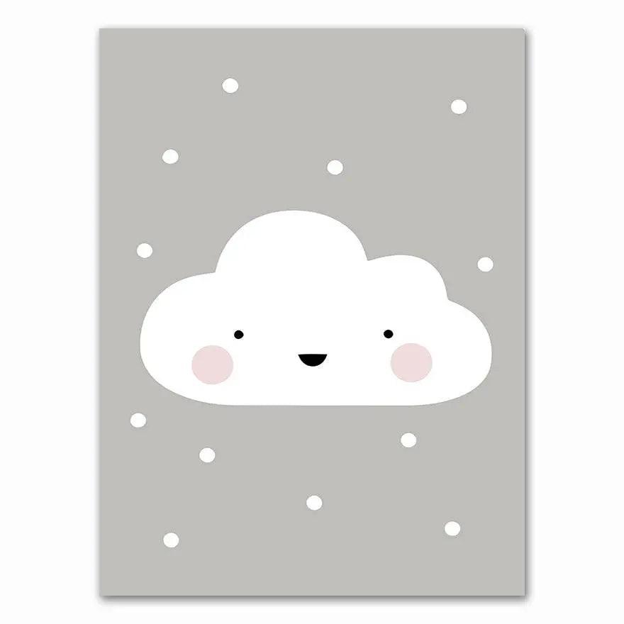 Affiche nuage, étoile et lune chambre bébé & enfant - Mon alpaga