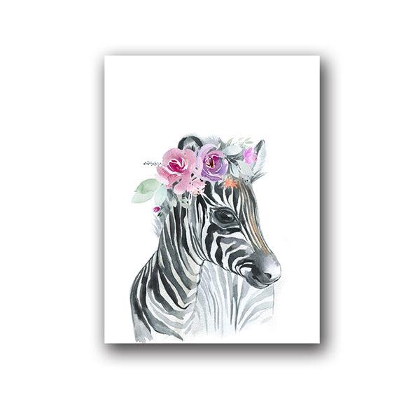 Affiches animaux couronnes de fleurs - Mon alpaga