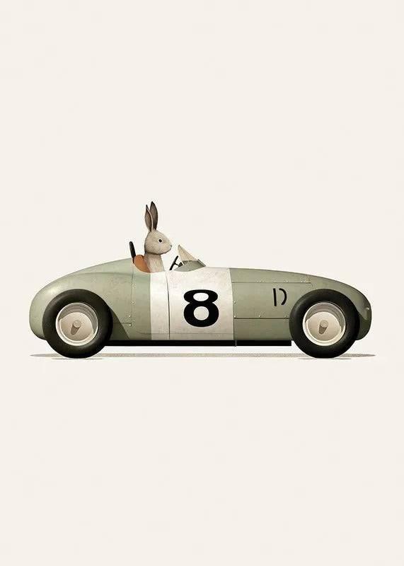 Affiches animaux course automobile - Mon alpaga