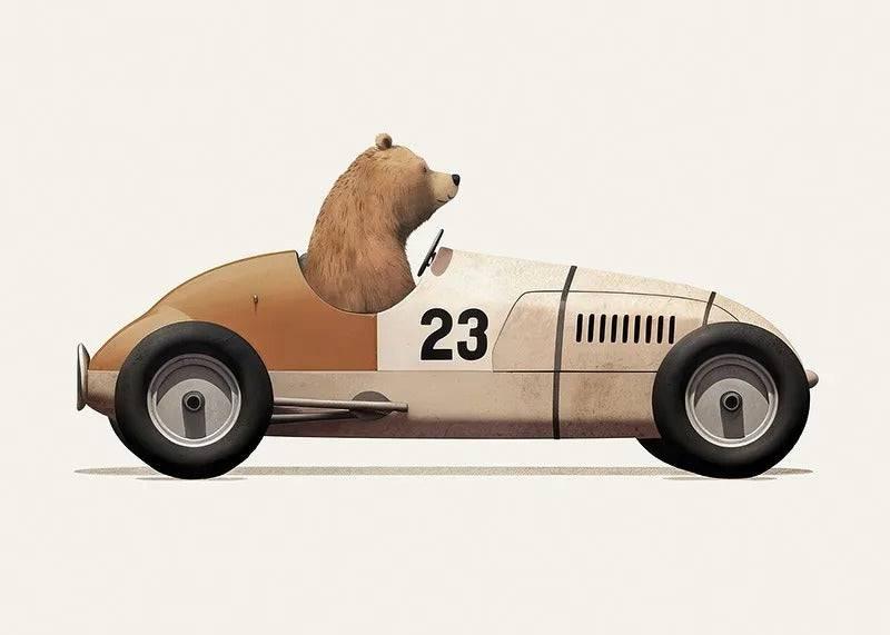 Affiches animaux course automobile - Mon alpaga