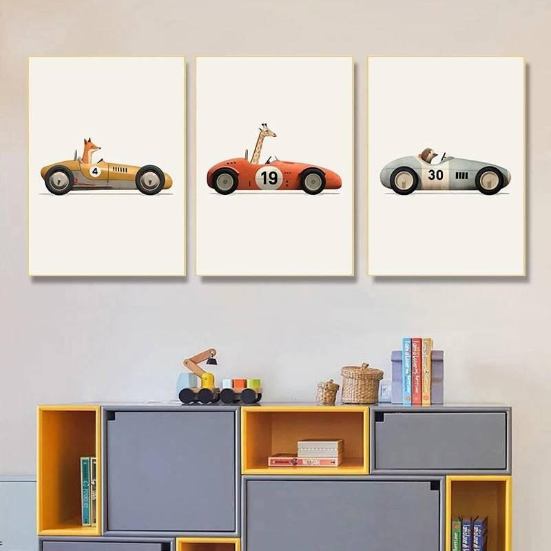 Affiches animaux course automobile - Mon alpaga