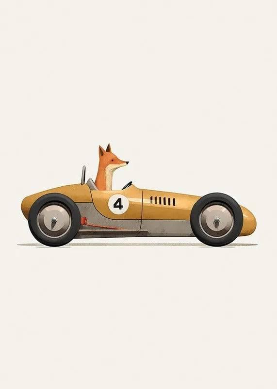 Affiches animaux course automobile - Mon alpaga