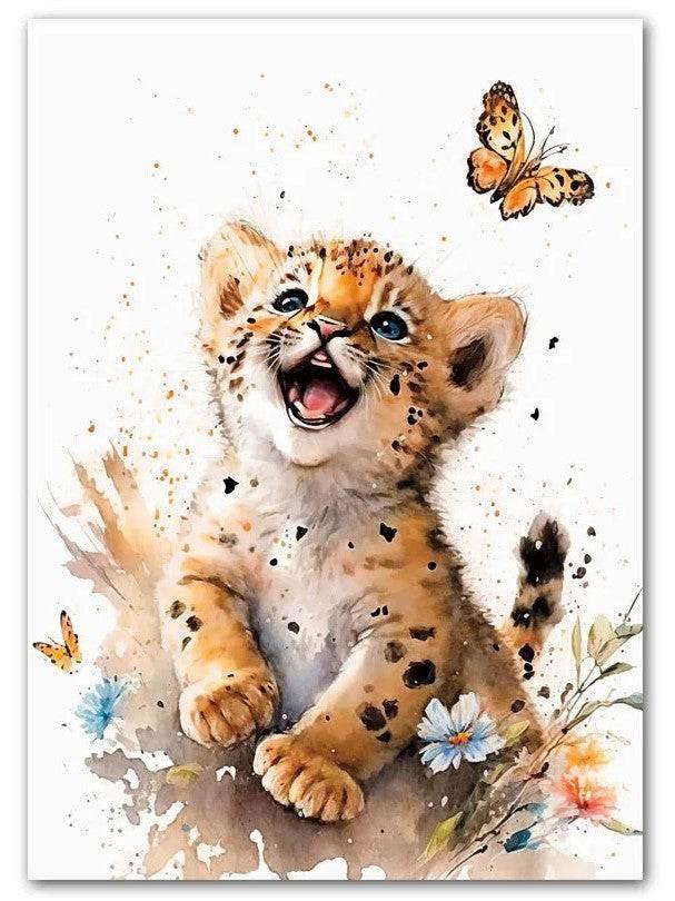 Affiches animaux "dans les fleurs" - Mon alpaga