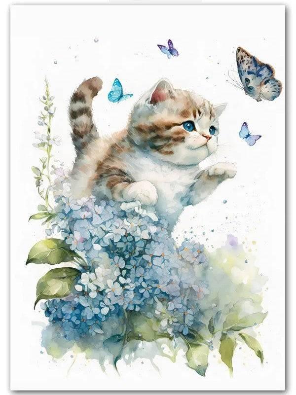 Affiches animaux "dans les fleurs" - Mon alpaga