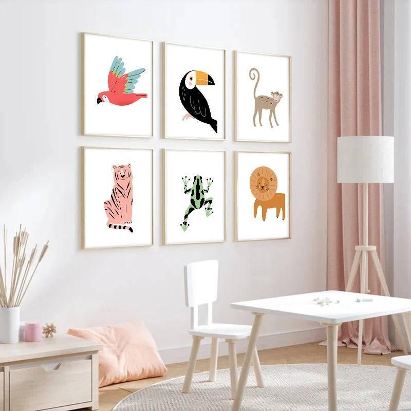 Affiches Animaux sauvages colorés - Mon alpaga