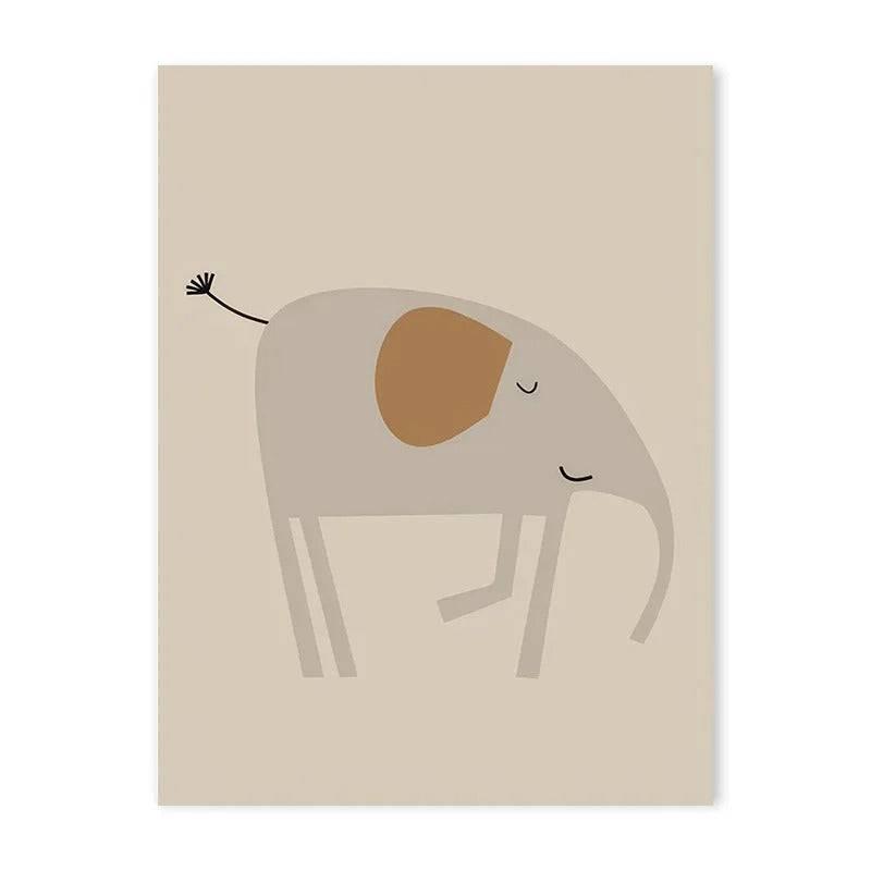 Affiches animaux savane beige & vichy - Mon alpaga