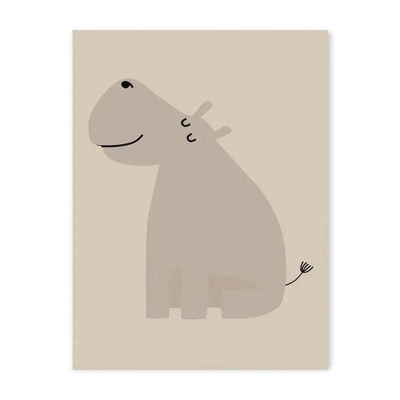 Affiches animaux savane beige & vichy - Mon alpaga