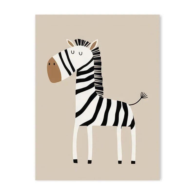 Affiches animaux savane beige & vichy - Mon alpaga