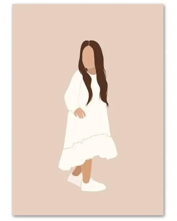 Affiches Enfance Silhouette Terracotta - Mon alpaga