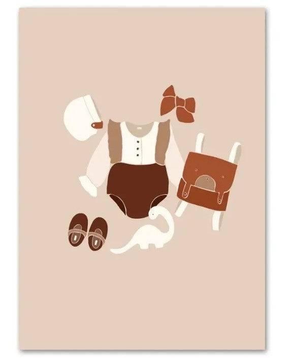 Affiches Enfance Silhouette Terracotta - Mon alpaga