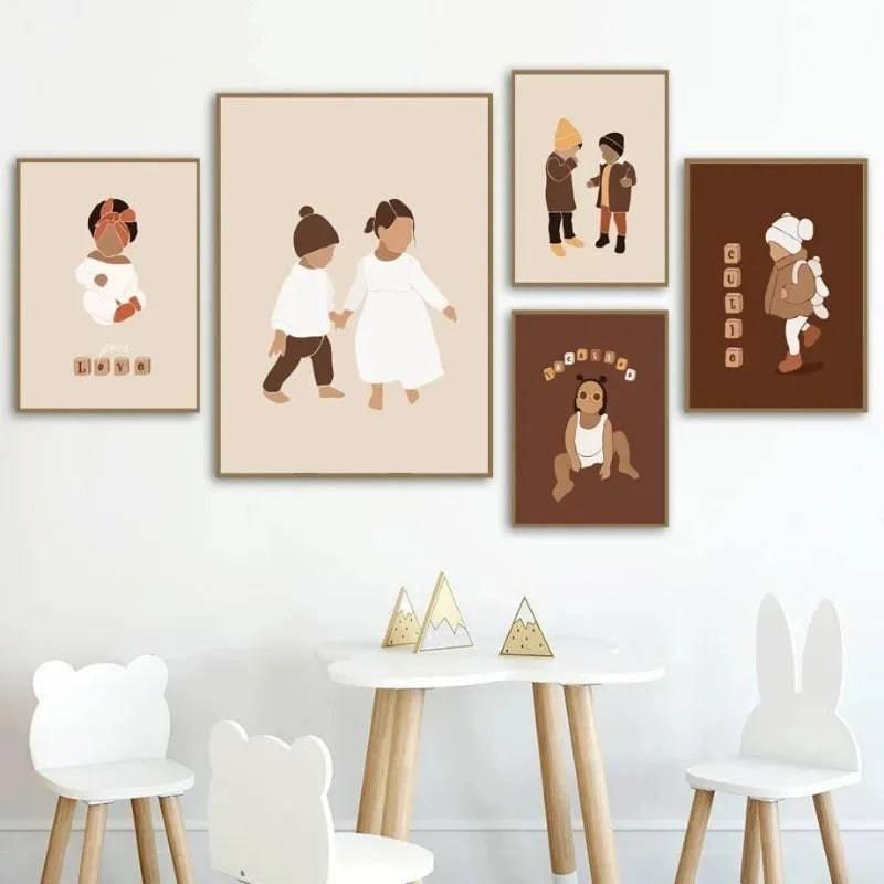 Affiches Enfance Silhouette Terracotta - Mon alpaga