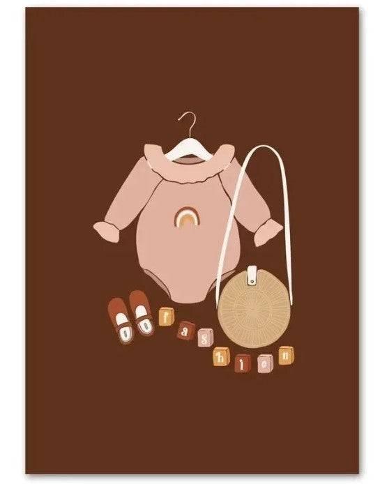 Affiches Enfance Silhouette Terracotta - Mon alpaga