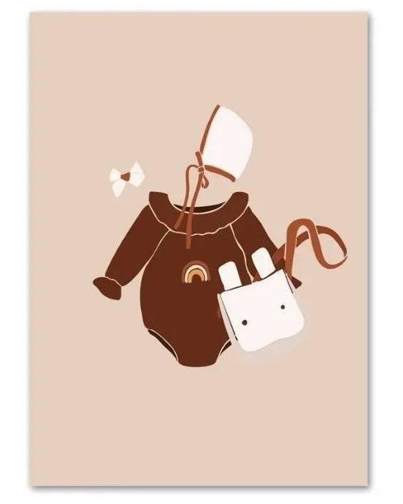 Affiches Enfance Silhouette Terracotta - Mon alpaga