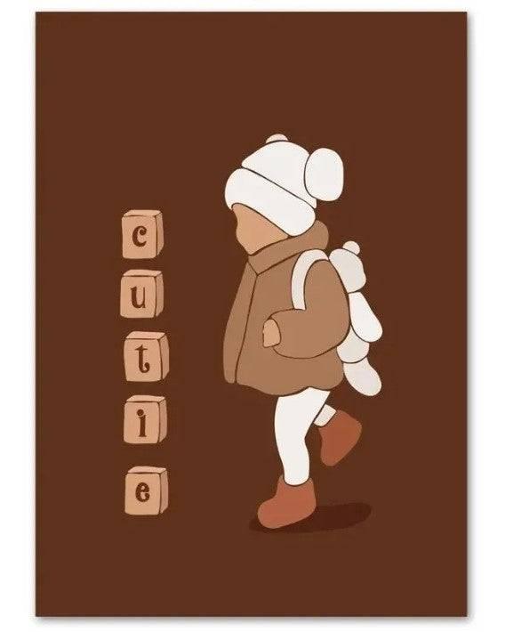 Affiches Enfance Silhouette Terracotta - Mon alpaga