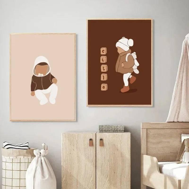 Affiches Enfance Silhouette Terracotta - Mon alpaga