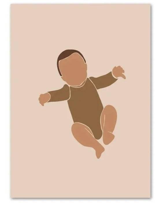 Affiches Enfance Silhouette Terracotta - Mon alpaga