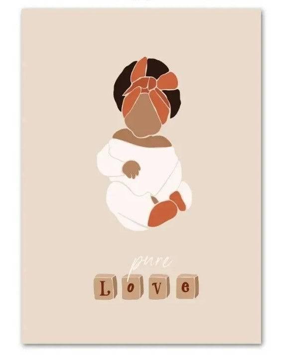 Affiches Enfance Silhouette Terracotta - Mon alpaga