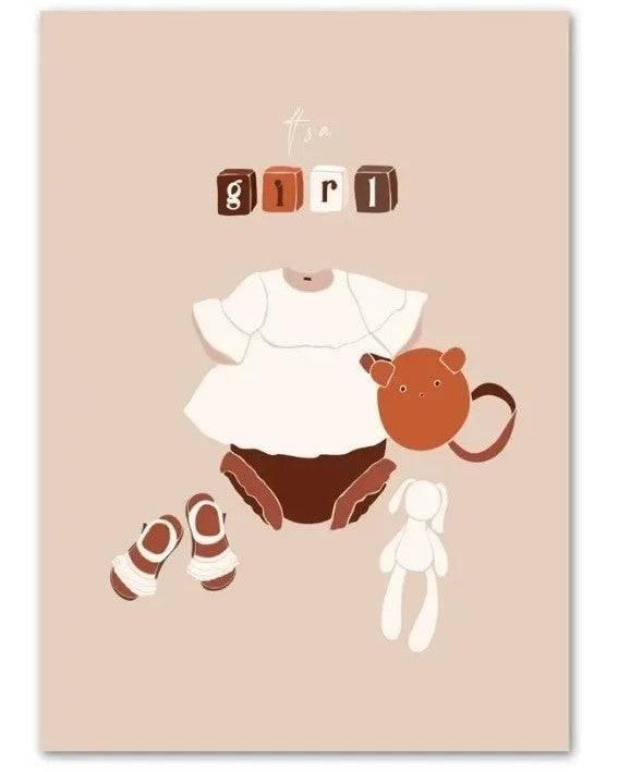 Affiches Enfance Silhouette Terracotta - Mon alpaga