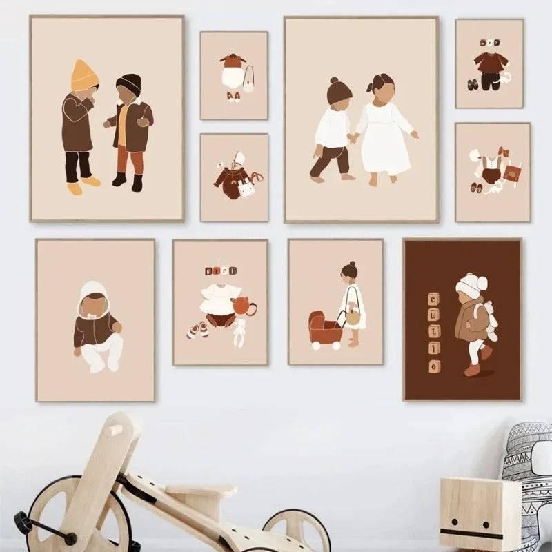 Affiches Enfance Silhouette Terracotta - Mon alpaga