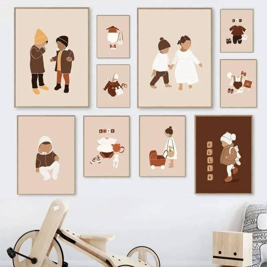 Affiches Enfance Silhouette Terracotta - Mon alpaga