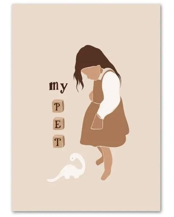 Affiches Enfance Silhouette Terracotta - Mon alpaga