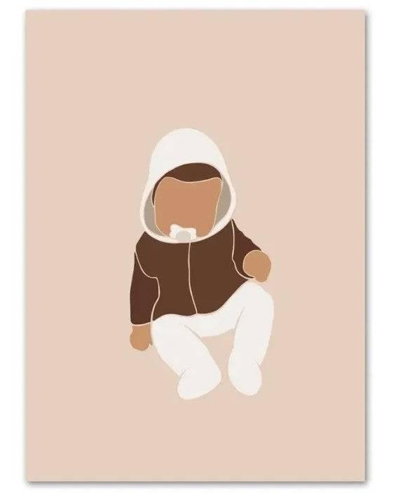 Affiches Enfance Silhouette Terracotta - Mon alpaga