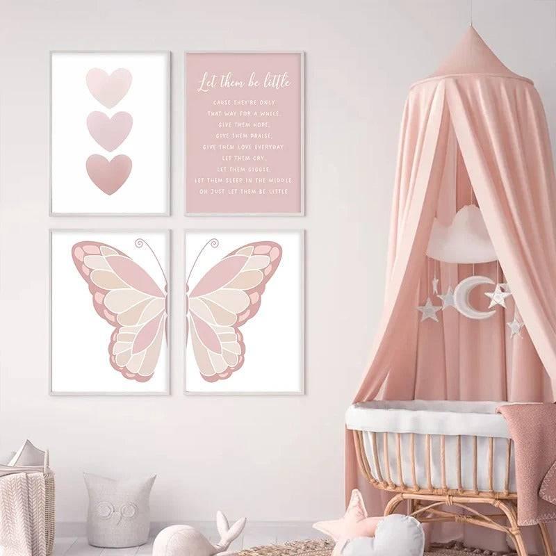 Affiches fille papillon personnalisable - Mon alpaga