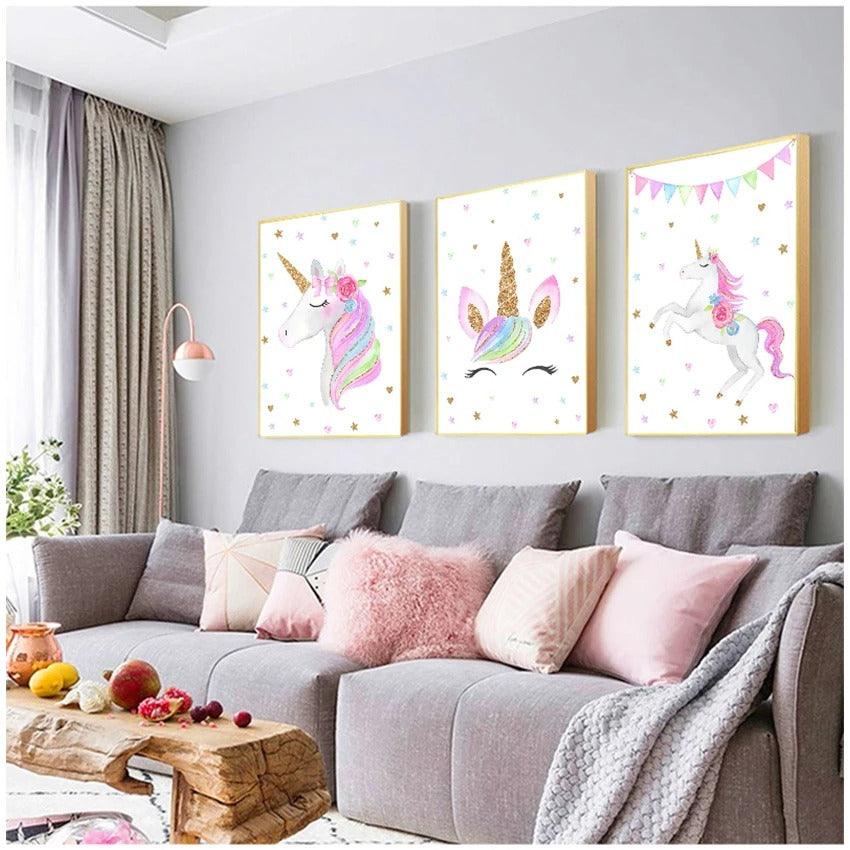 Affiches licorne, arc en ciel, gâteau - Mon alpaga