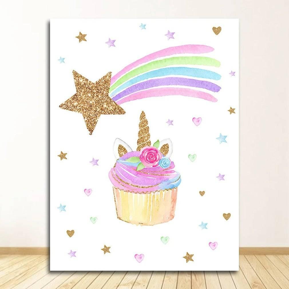Affiches licorne, arc en ciel, gâteau - Mon alpaga